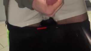 Jerk & cum at mirror 