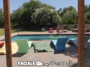 FACIALS4K Tiny Tit Brunette Babe Enjoys Numerous Messy Facials 1/16