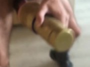 CAUGHT EDGING N JERKING DICK IN HOTEL ROOM - FLESHLIGHT FUCK 14/16