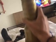 CAUGHT EDGING N JERKING DICK IN HOTEL ROOM - FLESHLIGHT FUCK 3/16