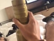 CAUGHT EDGING N JERKING DICK IN HOTEL ROOM - FLESHLIGHT FUCK 5/16