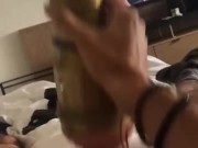 CAUGHT EDGING N JERKING DICK IN HOTEL ROOM - FLESHLIGHT FUCK 6/16