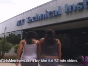 Risky Public Flashing With Two College Cuties 6/16