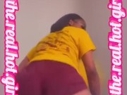 Chocolate Ebony Baddie Twerks & Strips in College Dormroom 7/16