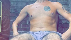 Taking off underwear in public on back porch with neighbors going by teaser