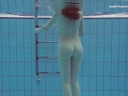 Cute pink bikini babe Lera underwater 14/16