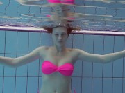 Cute pink bikini babe Lera underwater 3/16