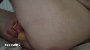 Muscle Guy: 2 DILDOS IN! HUGE HANDS FREE CUMSHOT