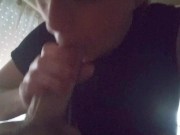 Beautiful blonde suck my big dick, cumshot mouth