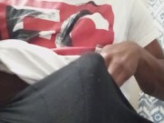 Pushing cum through my underwear