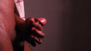 Cchocolate Boy jarking off his BBC in the dark
