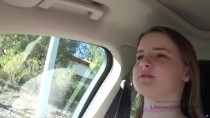 Girl with big tits gets so horny sucking at her modeling audition
