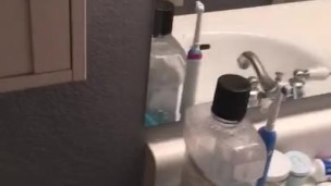 Cutie femboy pees in toilet