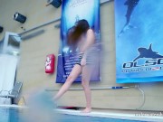 Lonely but energetic teen Nina swims naked 1/16