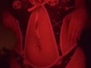 Feeling myself in my new spooky lingerie