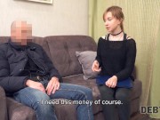 DEBT4k. Hung bank employee agrees to leave girl alone if they have sex 5/16