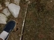 Risky Pissing In The Back Yard at Night While Wife's Home 3/16