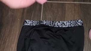 Kilt and Thick Cock Milked onto Boxers