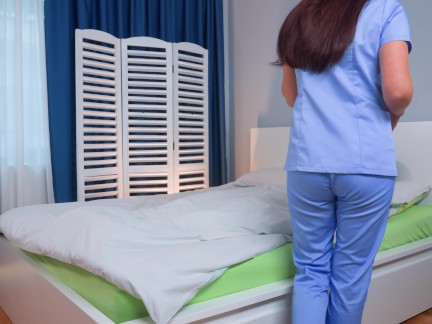 Hot nurse came to a patient and fucked him