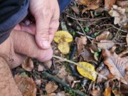 PISSING and then JERKING OFF in the forest