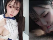 コンカフェでバイトしている黒髪美少女が体操服姿でご奉仕。フェラとパ