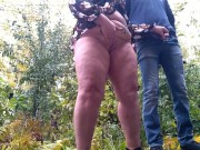 Cock and pussy pee together holding dick while he pees 11/16