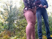 Cock and pussy pee together holding dick while he pees 14/16