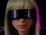 Сyberpunk girl greedily sucks all the cum out of her fan 1/16