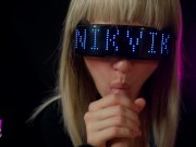 Сyberpunk girl greedily sucks all the cum out of her fan 6/16