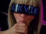 Сyberpunk girl greedily sucks all the cum out of her fan 7/16