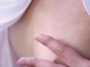 Young Petite Linda Removes White Shirt and Shows Off Her Nude Body! 4/16