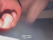 Mia giantess BBW shrinks her tiny to crush him with her feet and massive tits