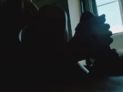 My big boobs step cousin gives me a handjob. Love touching my tick cock and makes me cum hard  16/16