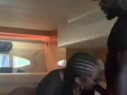 Sucks dick while the boat captain is speaking 