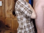 COLLEGE girl let's me cum on her tongue 9/16