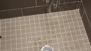 Powerful piss in the shower at work