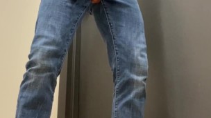 Flashing my balls while walking to the restroom