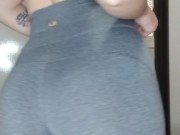 changing leggings, showing big ass 14/16