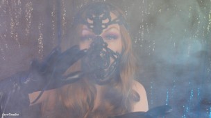 ASMR beautiful in 3D latex mask with leather gloves - erotic free video (SFW)