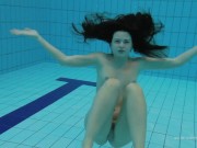 Slightly hairy Serbian teen Katy swimming 10/16