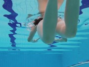 Slightly hairy Serbian teen Katy swimming 12/16
