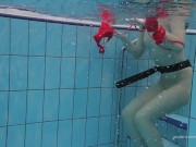 Slightly hairy Serbian teen Katy swimming 16/16