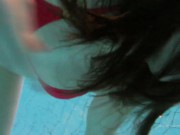 Slightly hairy Serbian teen Katy swimming 4/16