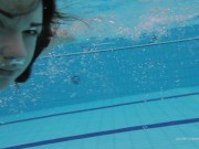 Slightly hairy Serbian teen Katy swimming 7/16