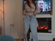 Tiny horny stepsister in ripped fishnet pantyhose was used by her stepbrother again - Squir7een 1/16