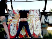 Dominatrix Nika whipped the ass of a slave with a twig. Slave's red ass 10/16