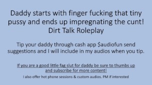 Finger Fucking the tiny pussy turns into impregnating the cunt. (Dirty Talk Roleplay)
