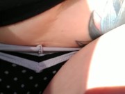 I film myself flashing my boobs and pussy out in public 