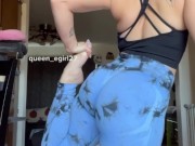Thick sexy pawg stretches in leggings and strips naked to ride dildo 6/16