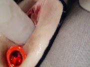 Ukrainian girl inserted her first anal plug 10/16